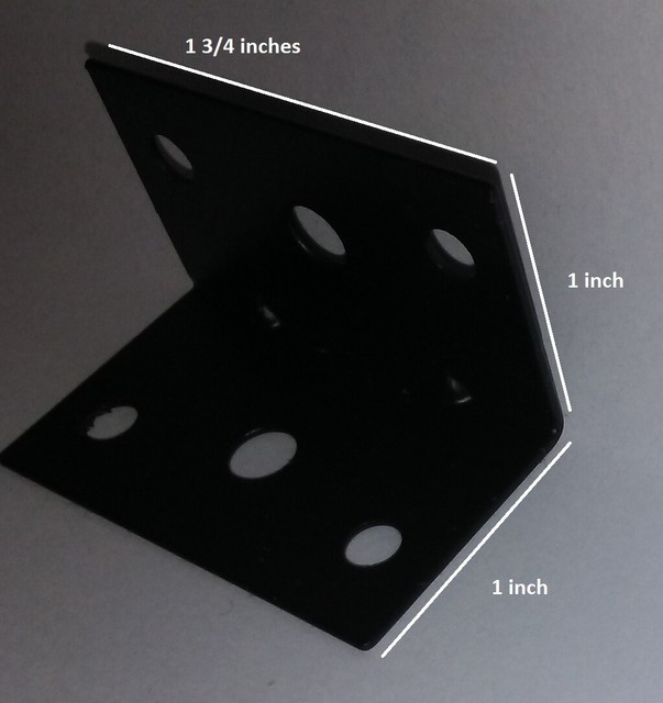 10 Pack L Bracket Corner Brace, black Steel 90 Degree Shelf Bracket w