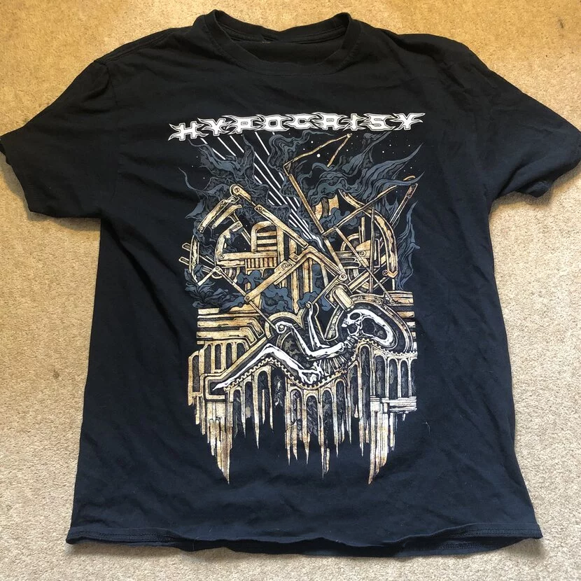 Hypocrisy Band Music For Lovers Black T-Shirt Cotton Full Size 