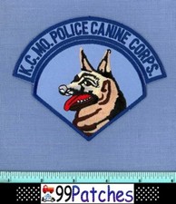 Parche de hombro de policía KANSAS CITY K-9 CANINE CORPS MISSOURI K9 PERRO 8B