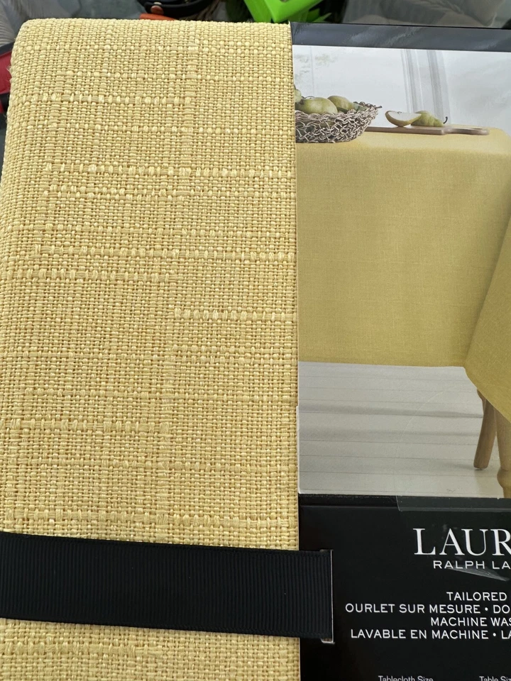 New RALPH LAUREN Yellow polyester TABLECLOTH 60X120,60x104,60X84,52X70,60'sq.,54 - Image 3 of 3