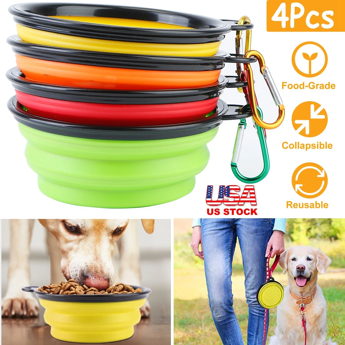 Collapsible Dog Bowl  Travel Food and Water Bowl For Dogs