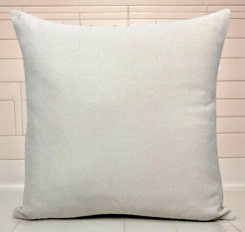 Set of 4 Jute Hessian Cream Cushion Covers- X-thick Elegant 18x18" 45x45 Zip - Image 3 of 4