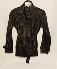 Women's Double Breasted Rain Jacket Coat Belted Size Small