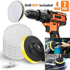 7Pcs 4Inch Polishing Pads Sponge Waxing Foam Buffing Kit Car Polisher For Drill