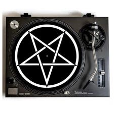 PENTAGRAM Turntable Slipmat for Vinyl Records 12" DJ Slip Mat black metal vinyls