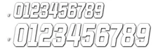 D'COR Race Series Numbers 4" White #6 45-34-6