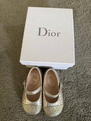 BABY DIOR Baby Girl Gold ballet Flats/Shoes Size 20 RRP $500