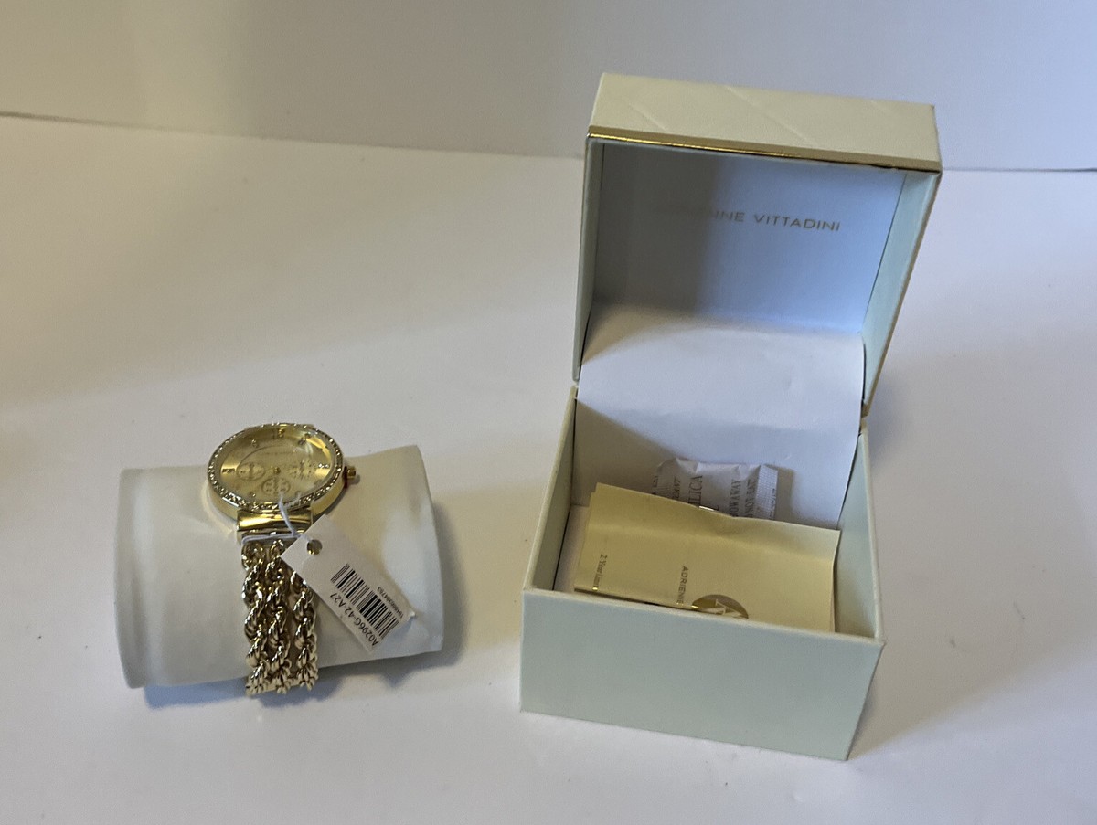 Adrienne Vittadini Womens Quartz Watch, Gold Case, MOP Dial  display picture 3