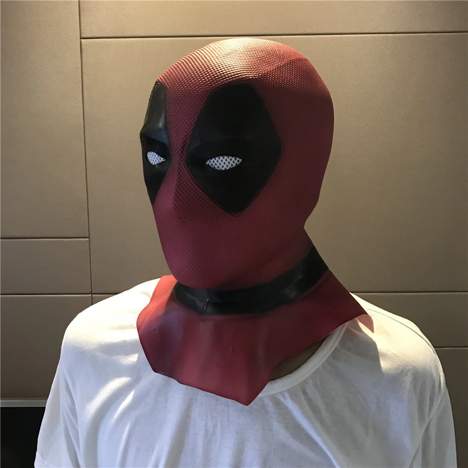 Movie Deadpool 2 Superhero Red Mask Full Face Mask Helmet Halloween Prop COS - Image 2 of 4