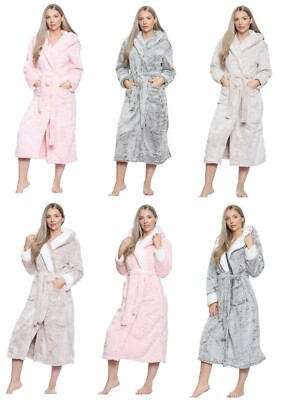 WEICHER TEDDY KUNSTFELL SHERPA PLÜSCH KAPUZEN KLEID GÜRTEL MORGENMANTEL WARME DECKE AUSVERKAUF