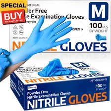 Medical Nitrile Exam Gloves, Latex-Free, Powder-Free, Food Safe, Cooking Food Pr