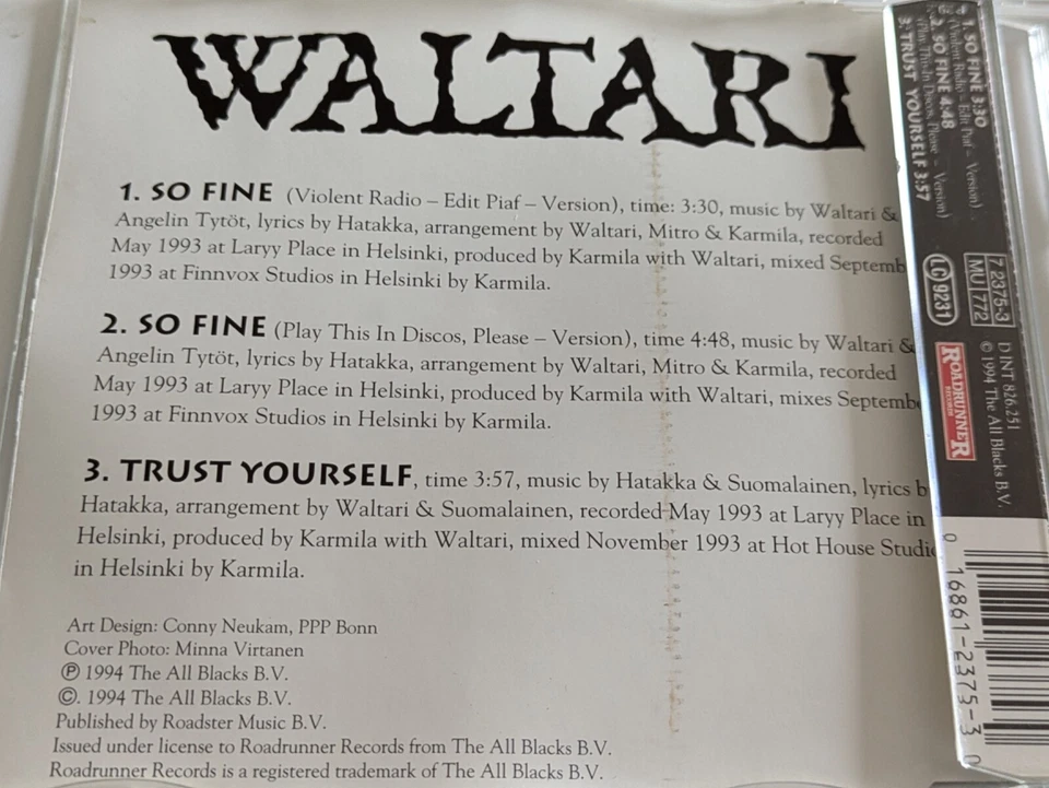 Waltari - So fine 1994 CD Maxi Single sehr guter Zustand Alternative Rock Pop Ro - Bild 2 von 4