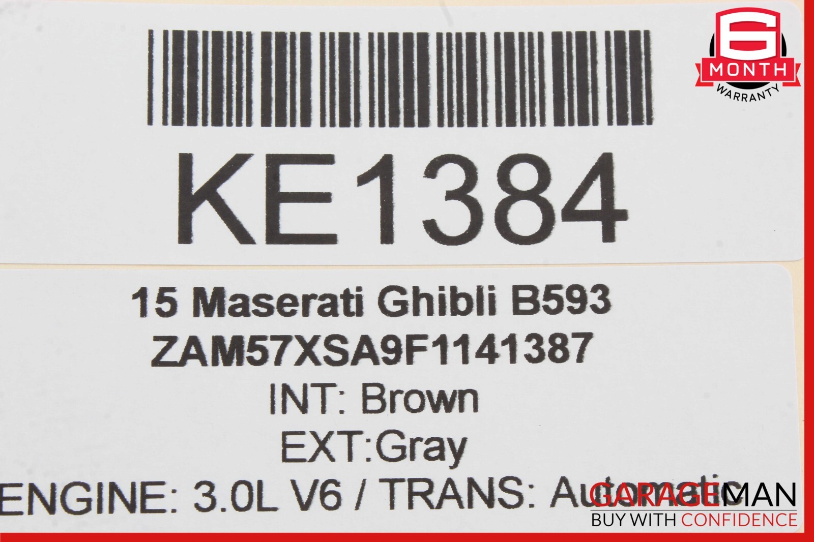 14-17 Maserati Ghibli Rear Right Side Interior Door Trim Panel Cover Black OEM