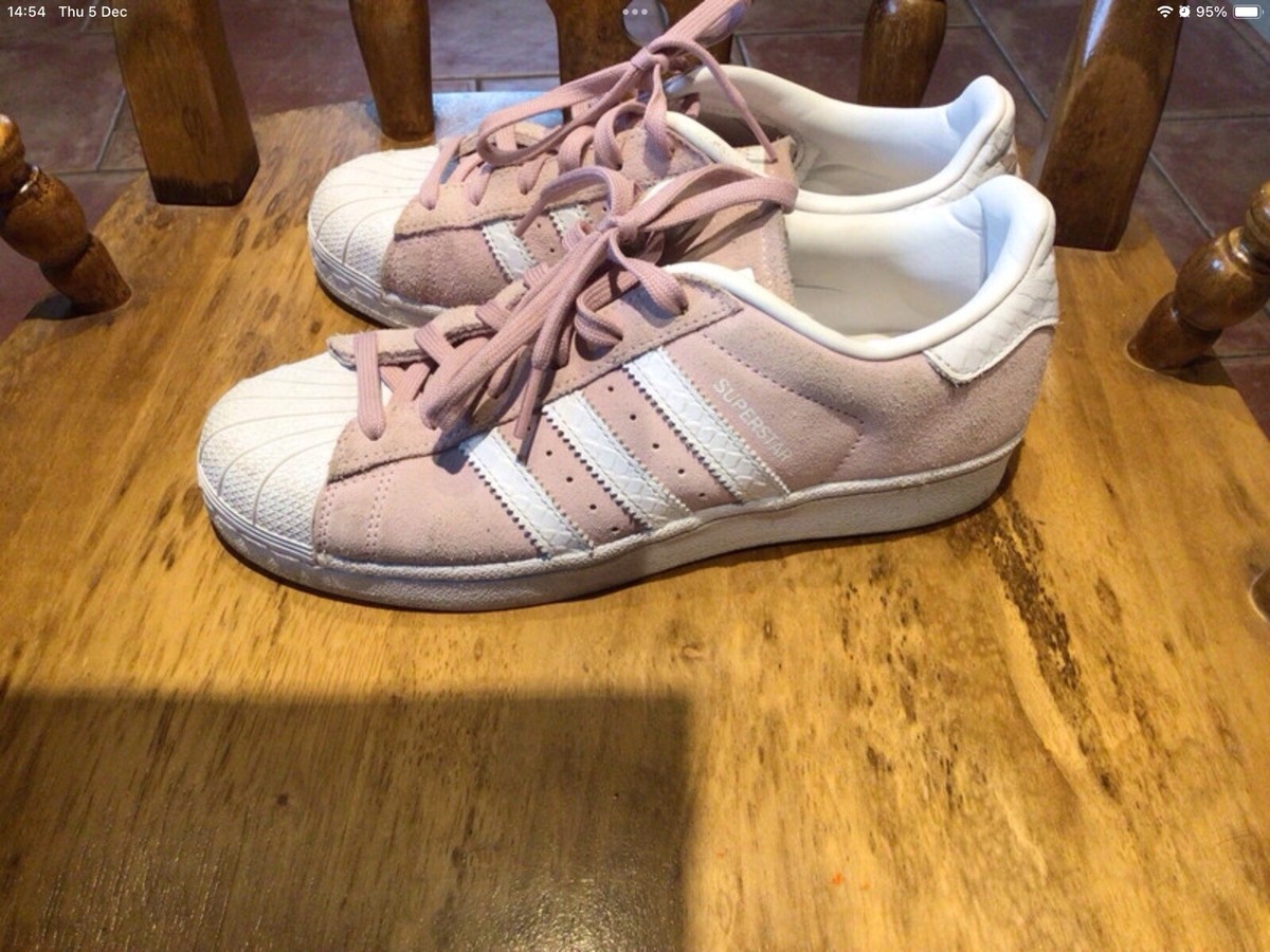 Adidas Superstar Suede Size Uk Trainers Sneakers Baby Pink Eu 38