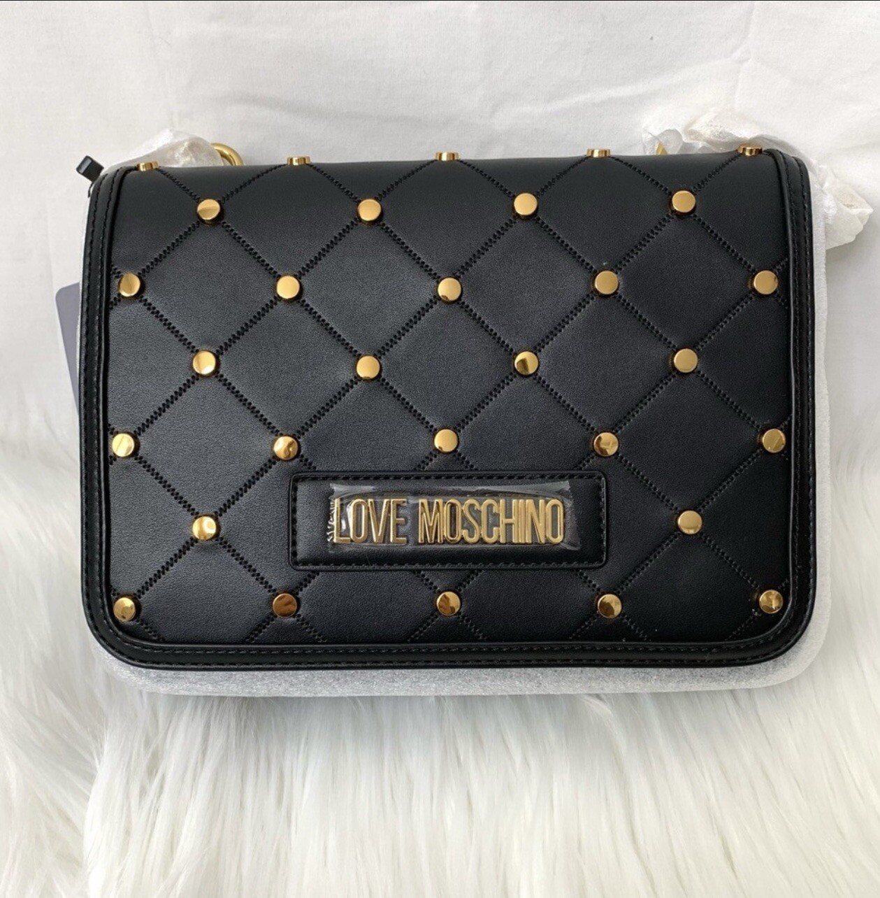 borsa pu nero moschino