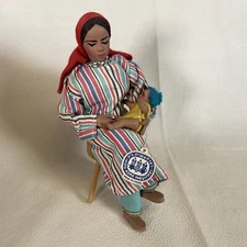 Vtg Wizo Home Industries Woman Sitting With Baby Handmade Doll Israel