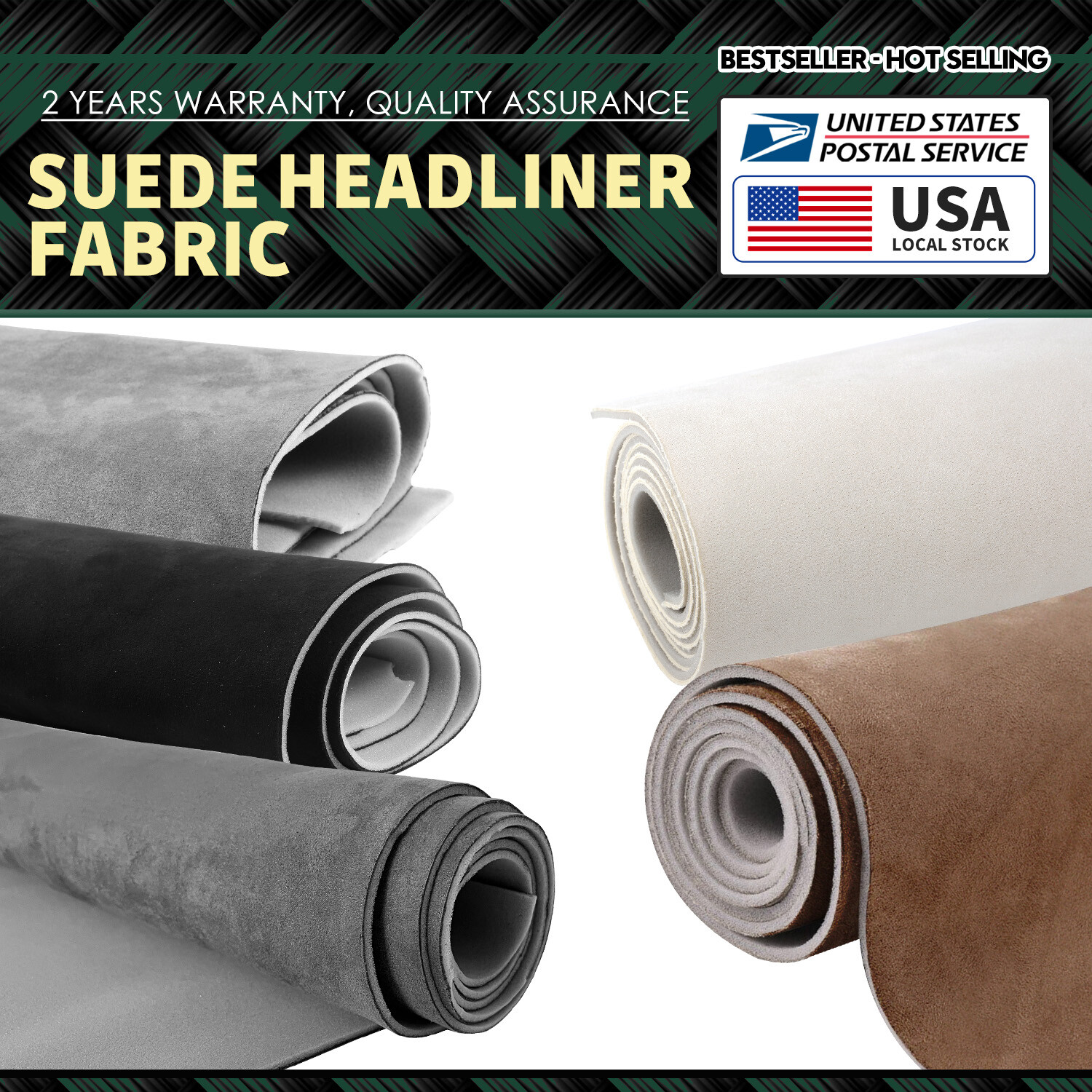 Suede Fabric Backed Foam Durable Car Roof Headliner Fabric Upholstery DIY New