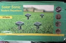 4Pcs Solar Mole Repeller Ultrasonic Sonic Gopher Ground Stake Repellent Outdoor