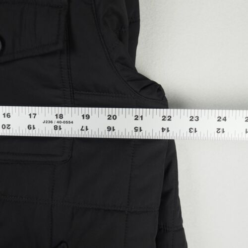 Tumi Quilted Puffer Jacket Mens Medium Black Insulated Fill T-Tech Zip ButtonTum - Picture 7 of 16