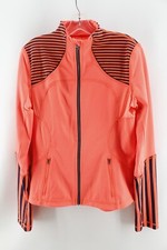 Lululemon Forme Jacket Classic Stripe Light Flare Orange/Black Women's Size 10