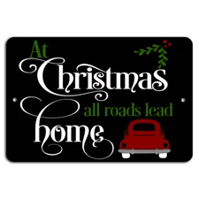 At Christmas, All Roads Lead Home - Rustic Charm on Black