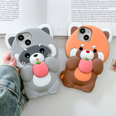 Panda Cute Cartoon Silicone Soft Phone Case Cover for iPhone 11 13 14 15 Pro Max
