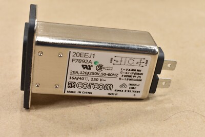 Lot Of 2 CORCOM 20EEJ1 F7892A Power Receptacle, EMI Filter ,20A ,120/250,50-60Hz