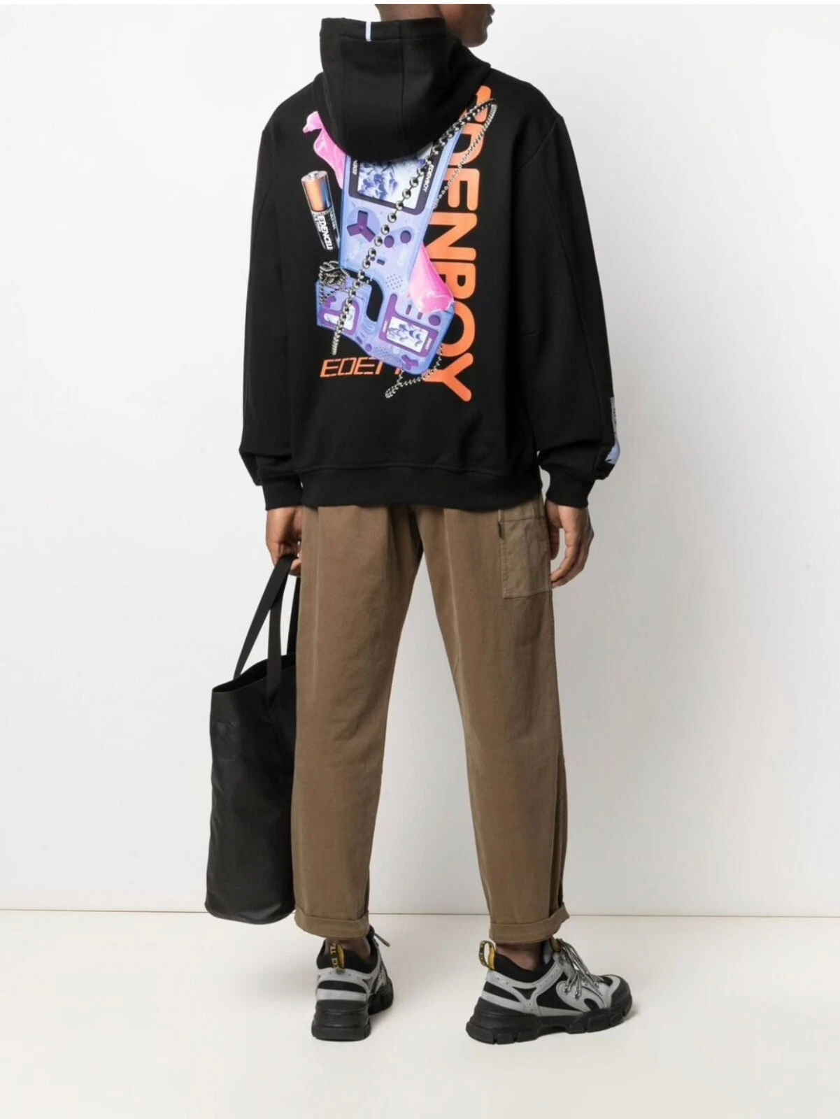 Felpa con cappuccio McQ di Alexander McQueen grande EDEN BOY stampata grafica nera