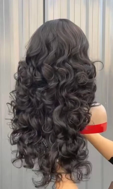 Длинный черный свободного волны кружева спереди парики для женщин моды кудрявый полный парики 13 x 2,5 - Изображение 3 из 4