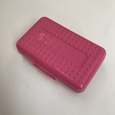 SPACEMAKER Pink Dot Pencil Box Plastic Storage Case Vintage 90s