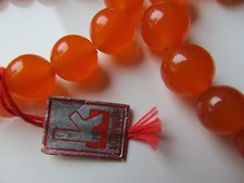 ANTIKE PRESSBERNSTEIN KETTE SELTENE FARBE 73 GR HALSKETTE - K1