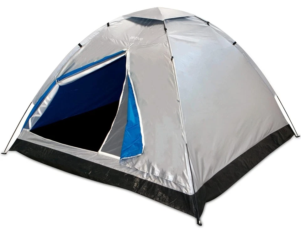 tenda Da Campeggio x 4 Persone Unisex-Adulto,Argento, 205X205x130Cm, 4 Stagioni  - Immagine 2 di 4
