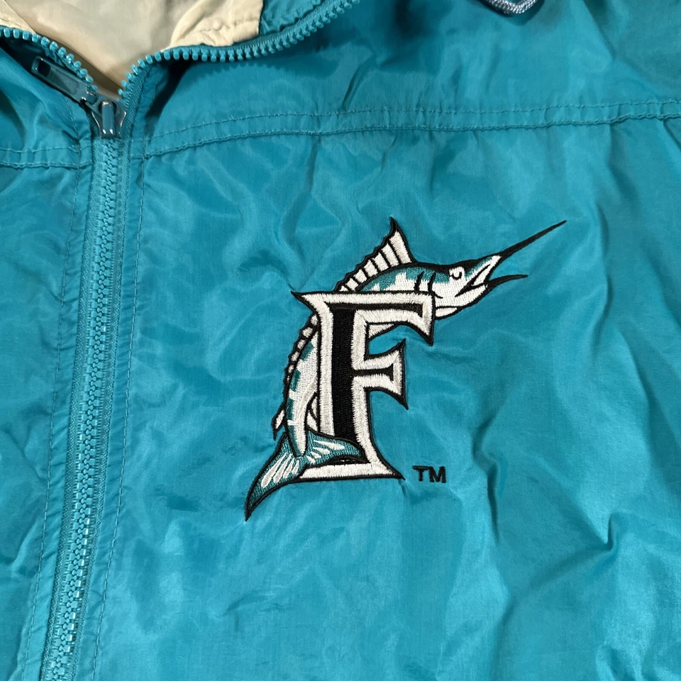 Chaqueta De Colección Florida Marlins Para Hombre Mediana Verde Con Capucha Forrada para Arranque MLB 90s Foto 4 de 4