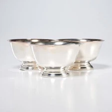 Webster Wilcox Revere Small Silver Plate Nut Salt Condiment Bowls 3p Lot 3.75"di
