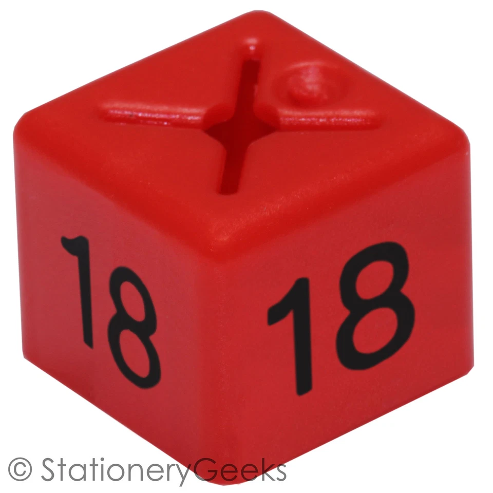 CUBEX 50 Coat Hanger Size Cubes Womenswear Size 18 RED Garment Clothes Markers UK
