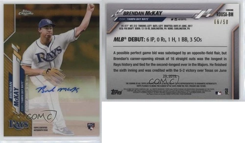 2020 Chrome Update Target Rookie Debut Gold Refractor /50 Brendan McKay Auto RC