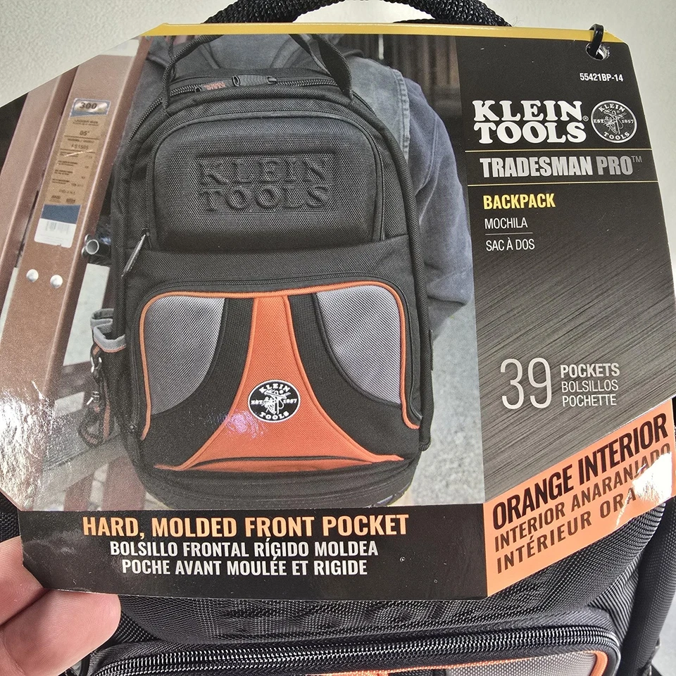 Klein Tools Tradesman Pro Organizer Tool Backpack 39 Pockets 55421BP-14 1680D - Image 3 of 4