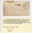 Mr Fancy Cancel CSA STAMPLESS RICHMOND VA DUE 10 5TH VA REGIMENT 1863 COVER — photo 1