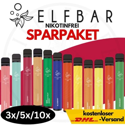 ELFBAR 600 Sparpaket I E-Zigarette E-Shisha I Vape mit 0mg Nikotin E-Liquid