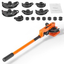 Uimoso Manual Pipe Tube Bender 3/8" to 1" OD with 7 Dies 180° Bending Tools