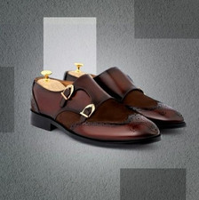 Scarpe in pelle fatte a mano uomo bordeaux slip-on eleganti formali scarpa festa