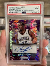 2014 Panini NBA Prizm /25 Kevin Durant Purple Pulsar Auto Signature Autograph