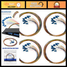 12 Strand Singlemode 9/125 LC-UPC Fiber Optic Pigtail - 4 Pack, 1.5M Cable