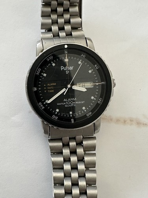 #ad #ad Previously Owned Vintage Pulsar Y960 6079 analog digital stainless steel $125.00