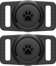 Air Tag Dog Collar Holder 2 Pack Waterproof Cat Collar Case for Apple Air Tag