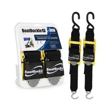 BoatBuckle's Pro Series Kwik-Lok Boat Tie Down Straps to Trailer with Boat Pa...
