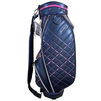 XXIO Ladies Caddy Bag Golf Navy Blue Pink 5-Way Divider Single Strap 7 Pockets