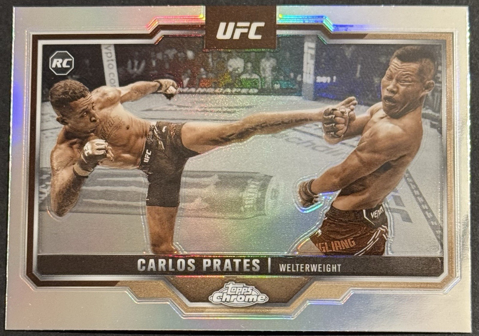 2025 Topps Chrome UFC - Carlos Prates #40 Sepia Refractor (RC)