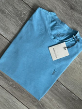 ALL SAINTS PEACE BLUE "OSSAGE" SLIM FIT S/S CREW T-SHIRT - SMALL - NEW & TAGS