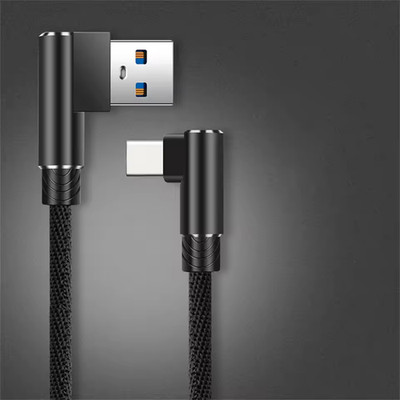 0,5m - 3m Typ C USB-C USB 90° Winkelkabel schnell Ladekabel für Samsung Huawei